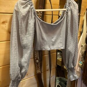 Crop top with puff sleeves